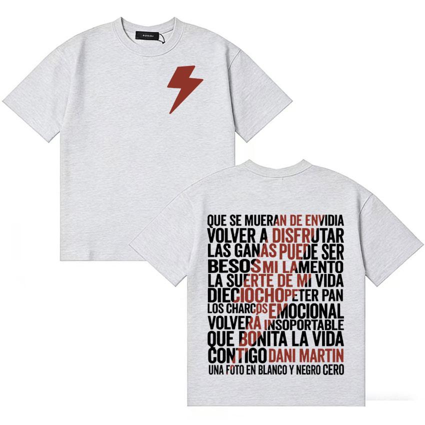 Rapper Dani Martin La Montana Rusa Gothic Music Tour T Shirt Unisexs ONeck Clothes Hip Hop Tee Shirt Cotton Oversized Y2K Tshirts