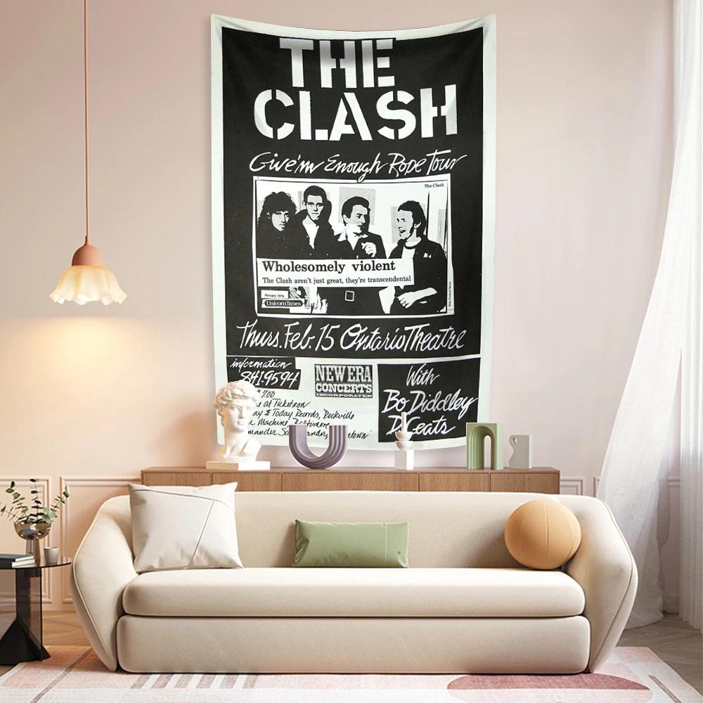 Rock And Roll Music Tapestry Heavy Metal The Clashs Wall Hanging Bedroom Decoration Large Fabric Dorm Backdrop Concert Decor