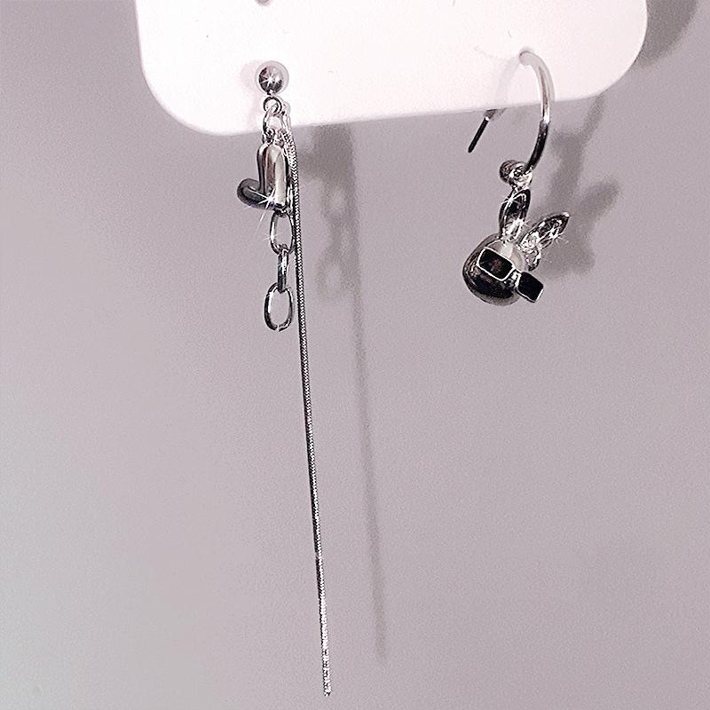 LATS Vintage Copper Color Tassel Chain Love Heart Earrings Set Irregular Geometric Cherry Hoop Earrings for Women Zircon Gifts