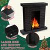 Set Christmas Corrugated Fireplace 35.5 X 29 X 8 Inch Cardboard Fireplace with 3D Fire Flame Prop 3D Life Size Cardboard Cutout