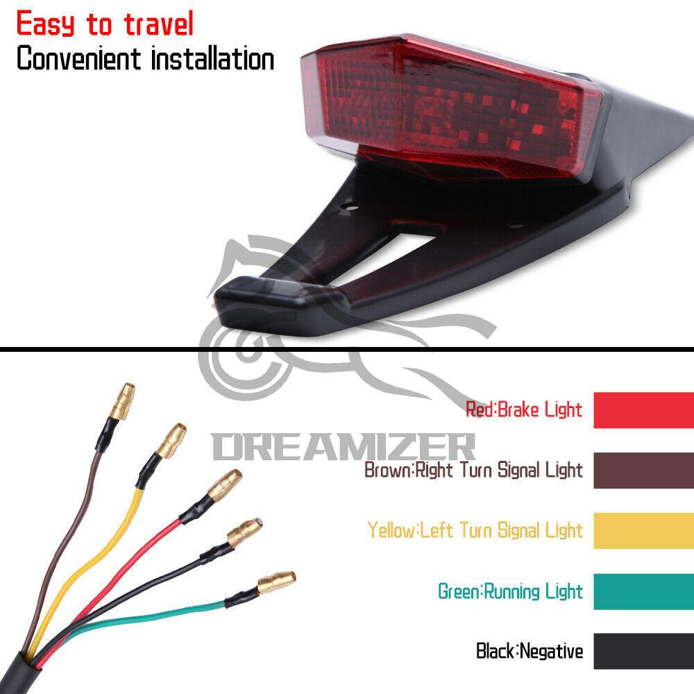 Universal 12V Enduro LED Rear Fender Brake Stop Tail Light Turn Signal Lamp Dirt Bike Off-road ATV Motorbike