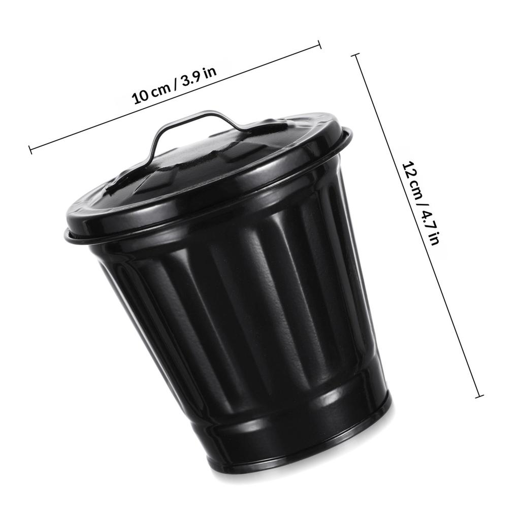 Creative Small Garbage Bin Desktop Trash Can Cute Covered Waste Container for Kitchen Bathroom Office Flower Pot Storage