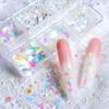 Mini 6 Grid Transparent Rainbow Light Nail Enhancement Sequins Decoration Love Star Moon Nail Accessories Nail DIY Material
