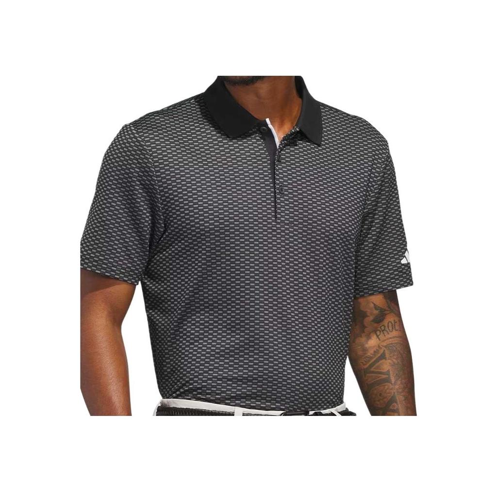 Adidas Beyond Textured Polo Shirt Golf Comfortable Trendy Fashion Versatile Short Sleeve Polo Men tops Black IM7869