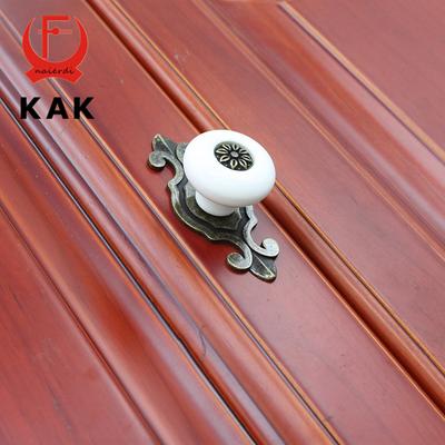 KAK Antique Bronze Ceramic Drawer Knobs Cabinet Cupboard Handles European Style Knobs Single Hole Handles Furniture Hardware