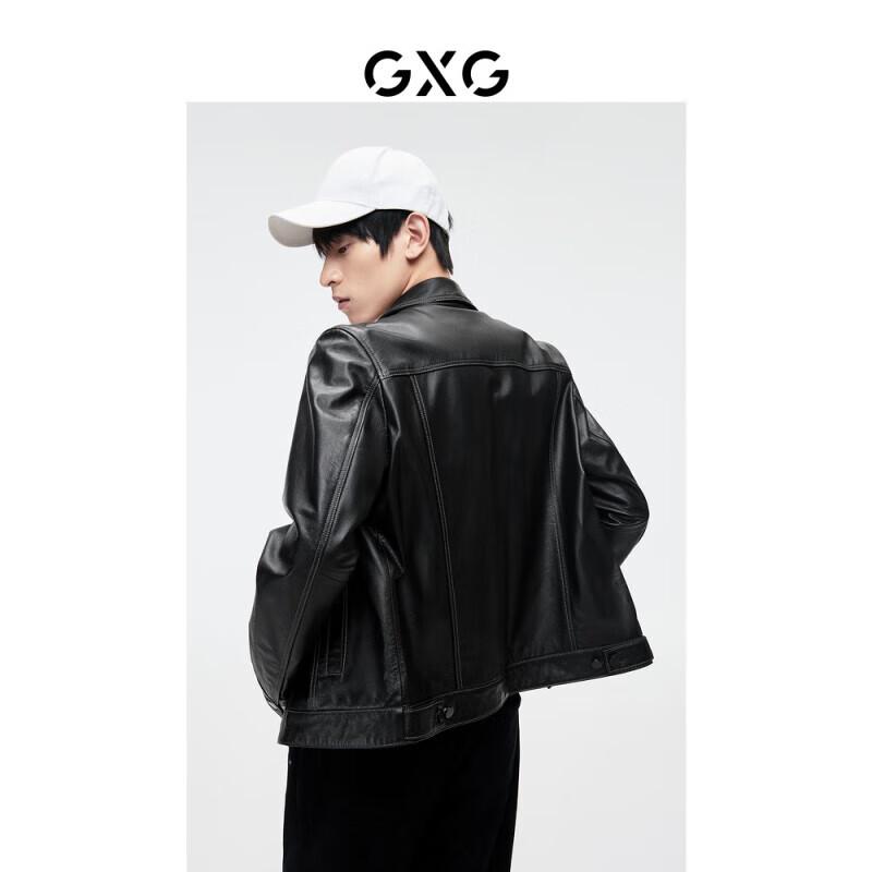 GXG Men's 2024 Fall Classic Lapel Short Leather Jacket