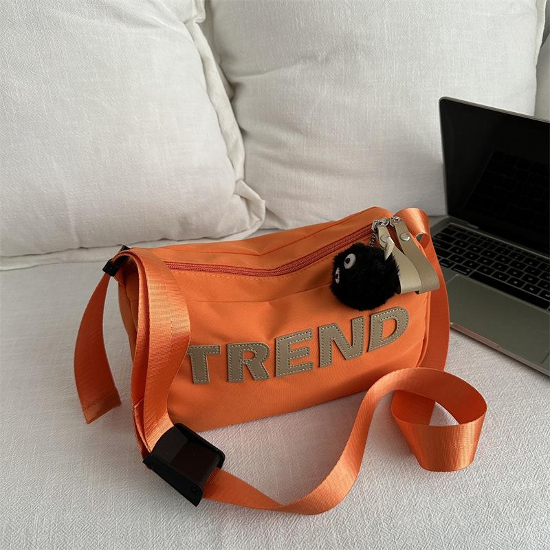 

Letter Print Oxford Pillow Bag Zipper Closure Adjustable Strap Shoulder Crossbody Purse