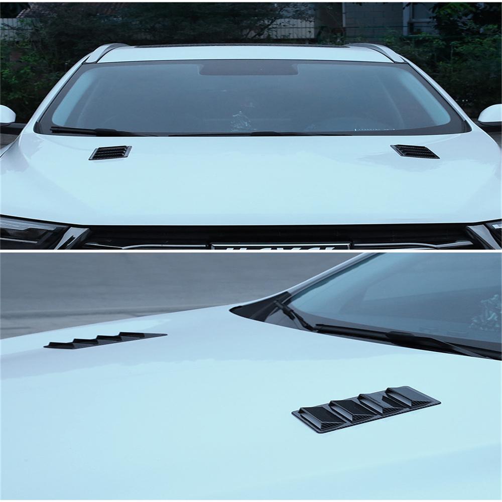Universal Car Front Bonnet Vents Hood Fender Decorative Carbon Fiber Look 1 Pair