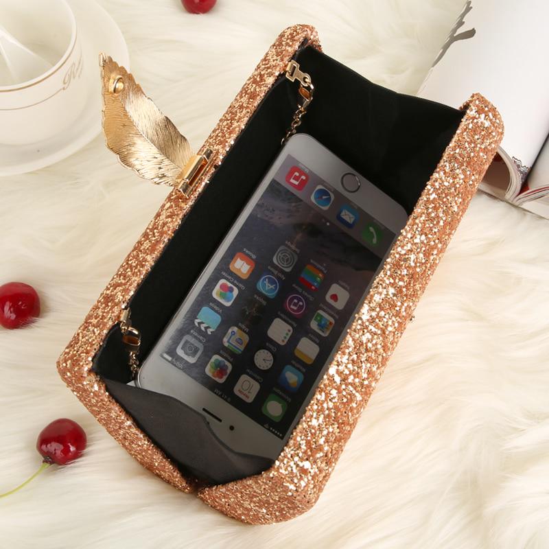 SCIOEN Ladies Clutch Pink Gold Wallet Crossbody Bag Women 2019 Metal Leaf Lock Women's Tote