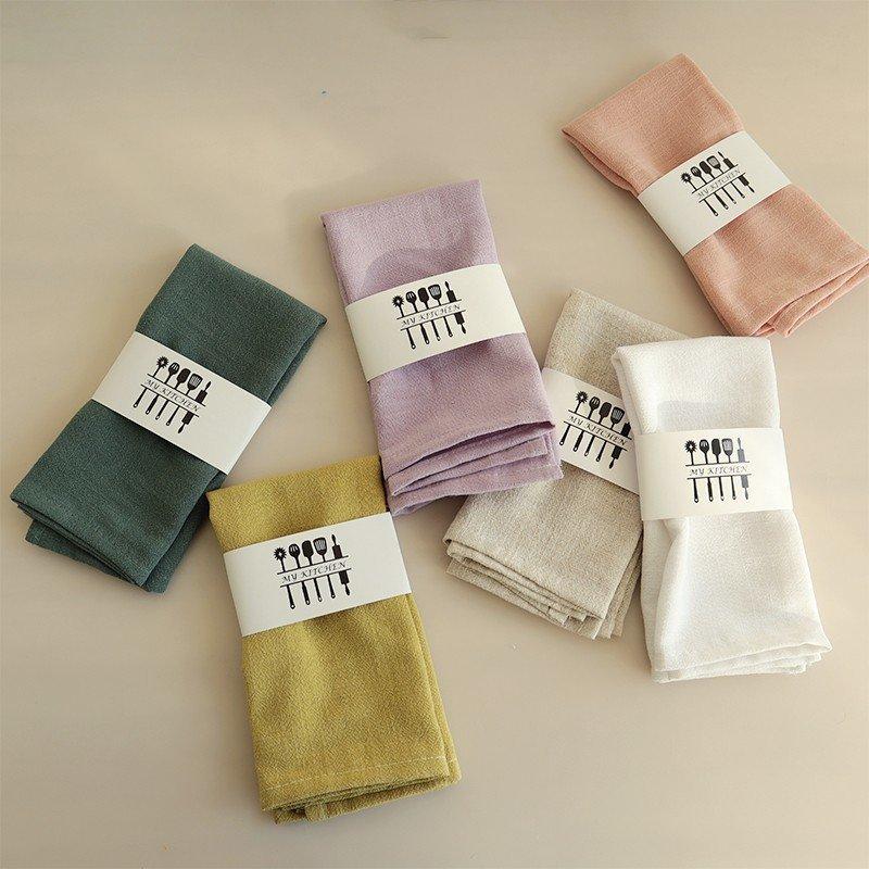 Disposable 100% Linen Crocheted Napkins Plain Square Kitchen & Tea Towels for Home Restaurant Wedding Use