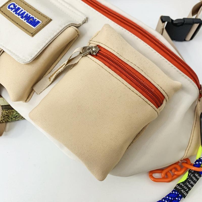 Fargeblokk Skulderveske Crossbody-veske Sports Brystveske Casual Liten Satchel-veske For Menn