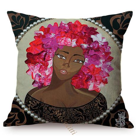 Pop Abstract Africa Woman Pattern Pillow Case, Sexy Oil Painting Art, Sofa Decoration, Cotton Linen Cushion Cover, Fashion
