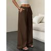 YYFS Women's Fashion Casual Solid Color Print High Waist Trousers Pants & Capris