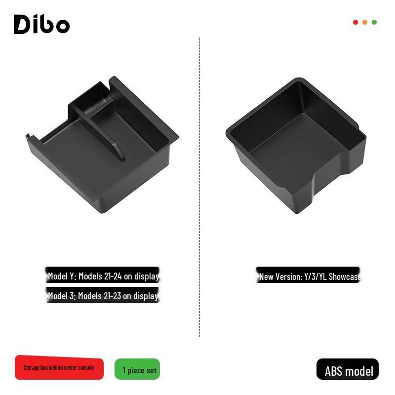 DiBo Central Control Storage Box for Tesla Model 3/Y Armrest - Car Interior Organizer and Decorative Accessory.