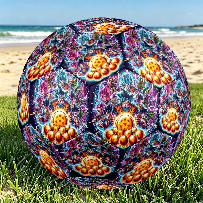 Dragon Ball Print Size 5 Soccer Ball, PU Wear Resistant Football for Match Training and Daily Practice, Birthday Gift for Soccer Fans