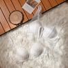 White lace girl bra without steel rim, small chest, flat chest, not empty cup, triangle cup, blue thin underwear.