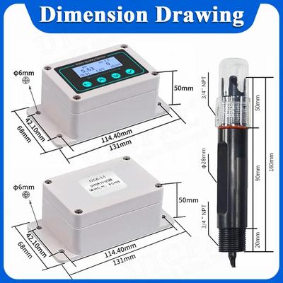 High-Precision pH EC Integrated Transmitter Water Quality Sensor with Display Controller RS181 1-1V 1-11V 1-11mA Output