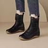 Women's Spring/Fall PU Soft Leather Short Boots with Thick Soles Elegant Mom-Style Boots
