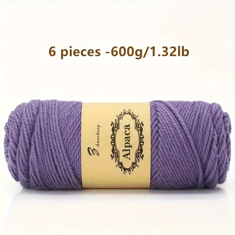 6 Pcs Premium Soft & Durable Alpaca Blend Yarn Worsted Weight, Perfect for Knitting Sweaters Assorted Colors