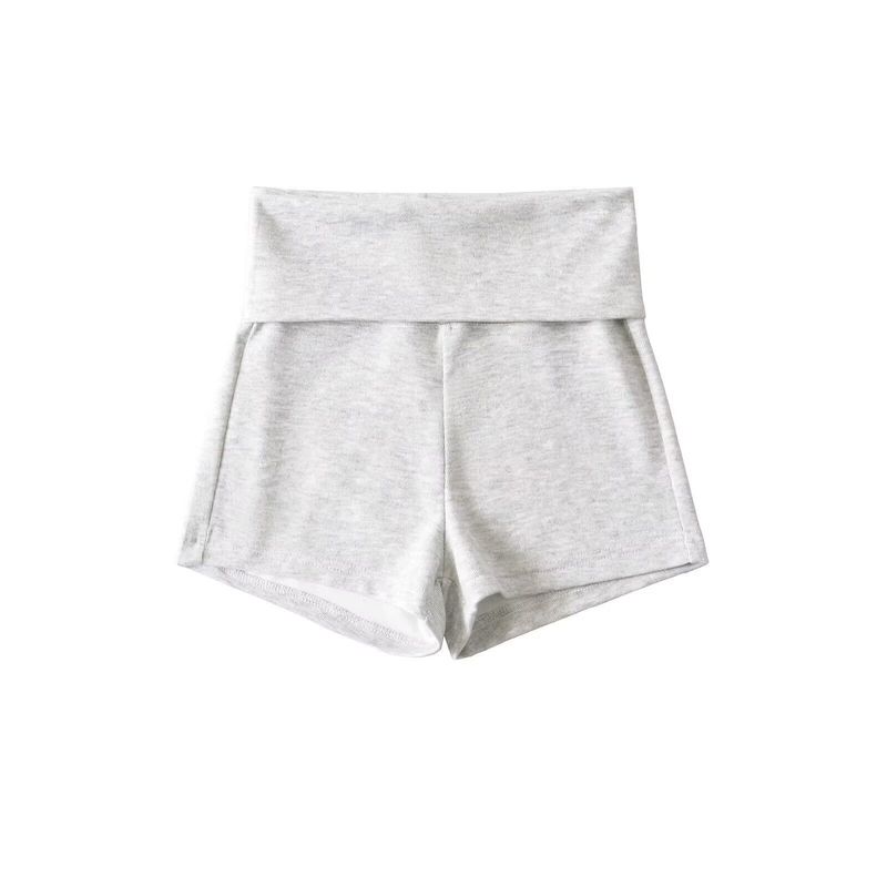 

Hot Girl Style Cuffed Elastic Waistband Tight-Fitting Hip-Hugging Shorts for Women, Suitable for Home, Casual, and Sports, Leg-Lengthening Hot Pants Gray L