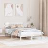 White Bed Frame with Headboard 120 x 190 cm Solid Pine Wood