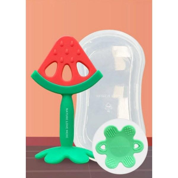 Nature Love Mere Chewable Silicone Fruit Teether Watermelon + Banana Korean childrens toys