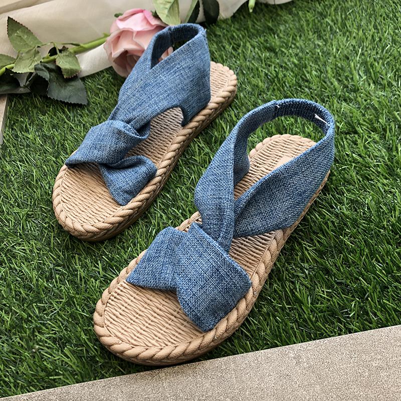 Summer New Women Sandals Weave Flats Shoes Bohemian Slippers 2025 Trend Casual Beach Flip Flops Woman Slides Sandalias
