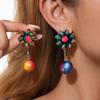 Silver Needle Resin Gradient Flower Earrings: Stylish European-American High-End Fashion Accessories for Women