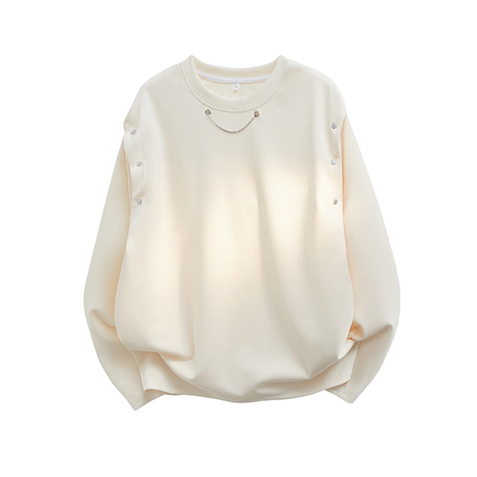 

Модная мужская базовая рубашка с длинными рукавами и отстегивающимися рукавами XL белый