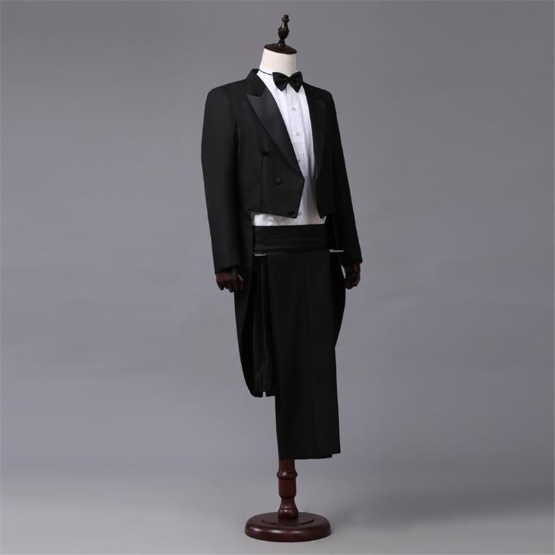 Men's Fit Suit Choral Suit Suit Stage Performance Jacket + Pants 2 Piece Set