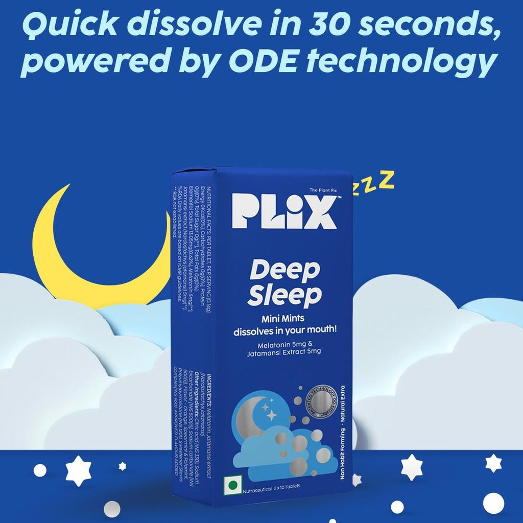 The Plant Fix Plix Melatonín Hlboký spánok Orálne rozpustné Mini pastilky 5 mg Balenie 1 ks Pre pokojný spánok