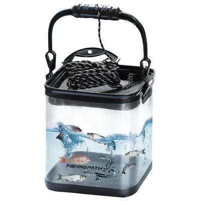 Fishing Improved with Fishing Fishing Tools Can Be Seen At a Water Folding Bucket Bucket, Transparent, Type, Non-Slip Rope, Bucket, [Fish Glance]