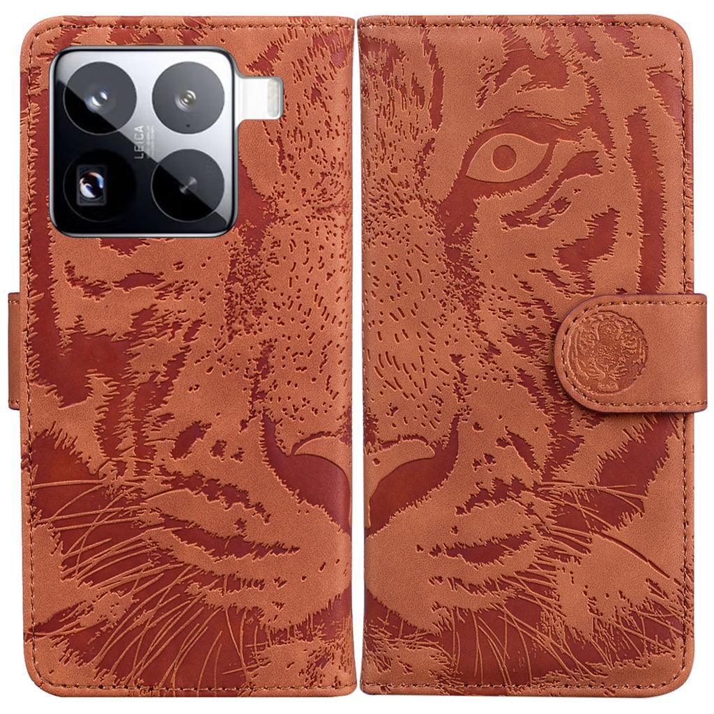 For Xiaomi 15 Pro Case Tiger Imprint Leather Wallet Phone Cover