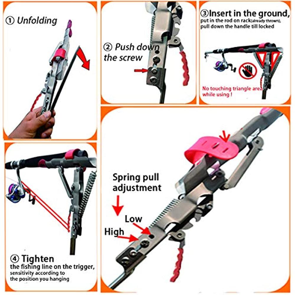 1Pcs Automatic Double Single Spring Angle Fishing Pole Holder Foldable Anti-Rust Steel Sea Rod Bracket Fishing Tackle Dropship