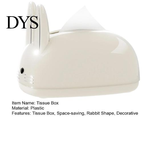 Decorative Facial Tissue Dispenser Cute Rabbit Shape Box, Plastic Dispenser, Bunny Box Holder Cream Style Napkin Case for Living Room And Bedroom