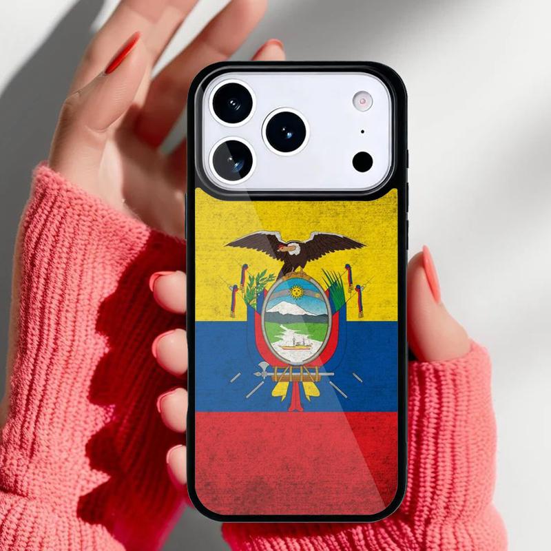 Ecuador Flag Phone Case for iPhone 17 16 15 14 13 Pro Max Back Cover for 12 11 Pro Coque