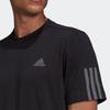 Adidas Logo Print Solid Color Striped Casual Short Sleeve T-Shirt Men Tops Black HD4323