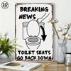 Humorous Bathroom Sign Toilet Seat Aluminum Art 8x12 Wall Decor Novelty