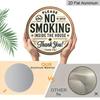 2D Flat, 1pc Round Aluminum Hanging Sign, "No Smoking Or Vaping Inside The House" Warning Text No Cigarette Icon Print, Suitable for Hotel Home Cafe