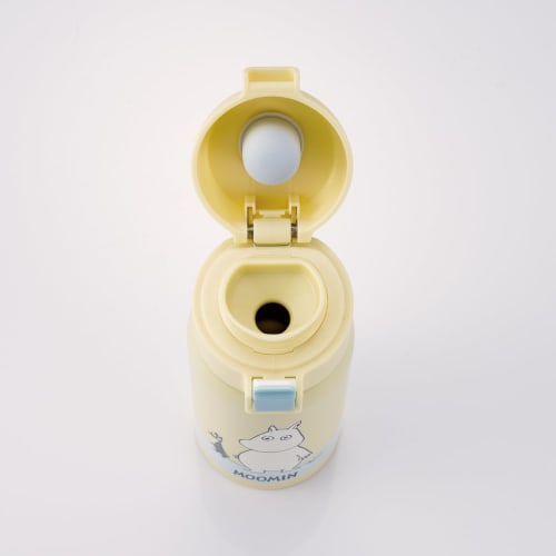 Skater STOT3 350ml Stainless Steel Hot/Cold Insulated Water Bottle with One-Touch Opening, Moomin Design, Light Color