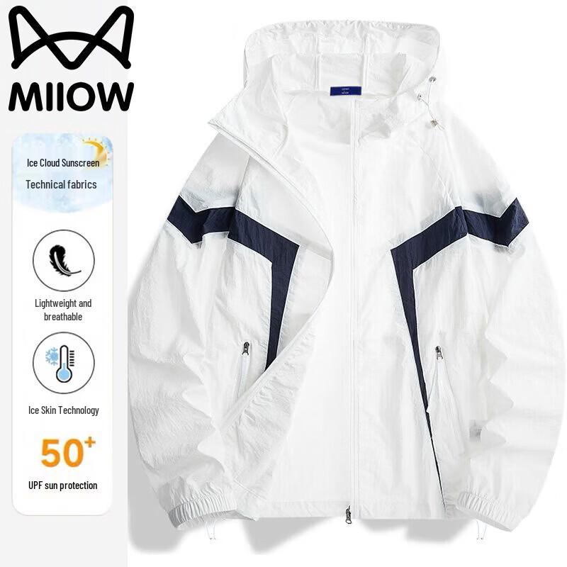MiiOW Men s Summer Lightweight Cooling Sun Protection Hooded Jacket M