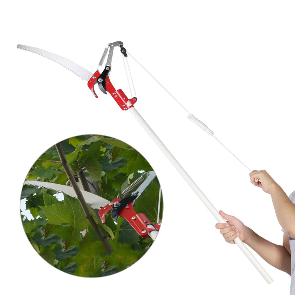 Tesoura de Poda de Alta Altitude, Cortador de Galhos Altos com Polia Podador de Árvores sem Cabo Aparador de Árvores Aparador de Sebes com Corda de Nylon Espessa para Jardinagem