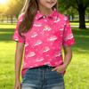 Kids Casual Short Sleeve Polo Shirt Animal Pattern Tee Soft Lightweight Cotton Blend Top for Boys and Girls Summer Wear