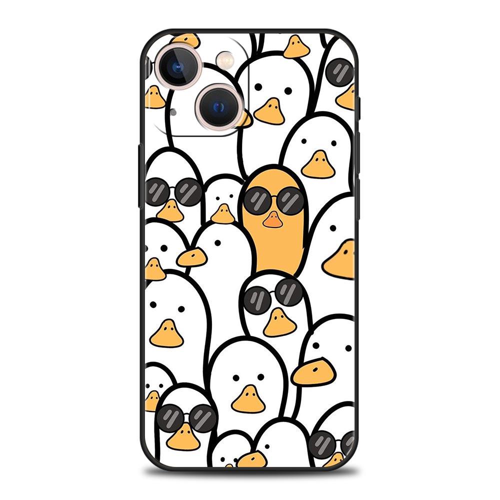

Роскошный чехол для телефона iPhone 15 14 11 Pro Max 13 12 XS X XR SE3 7 8 Plus, противоударный чехол с изображением милого гуся или утки iPhone X XS