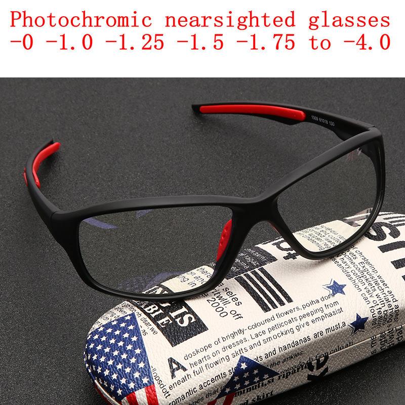 

2021 New Finished Product Prescription Sports Glasses Men Myopia Lens Photochromic Eyewear Diopter 0 -0.5 -0.75 -1.0 -2.0 NX Myopia-0