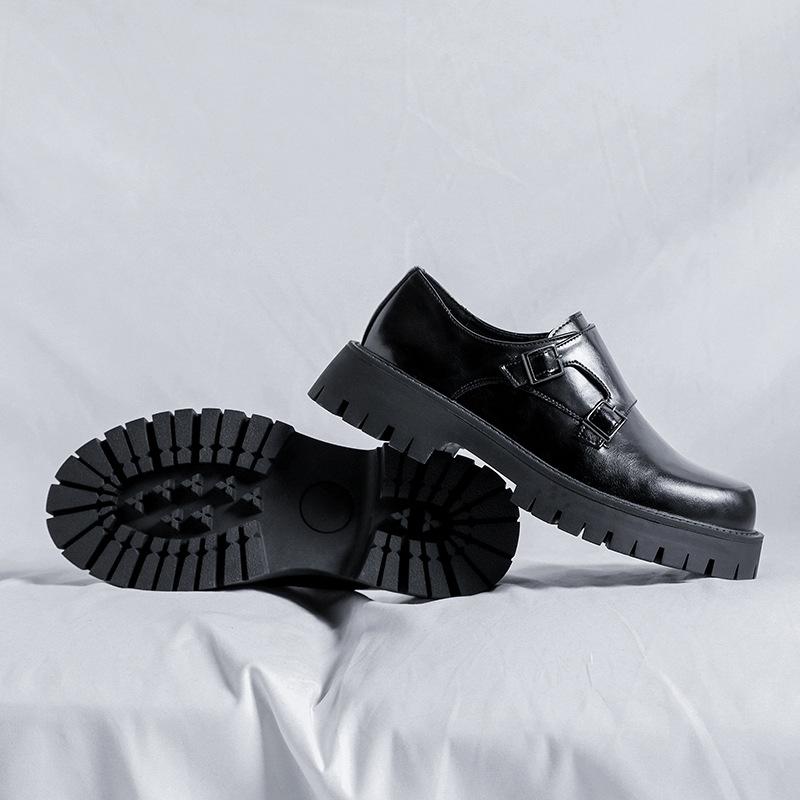 Läder Skor Herr Trend Casual Loafers Platåsulade Unga Lata Människor Pedal Trendiga Herrskor 2138-R