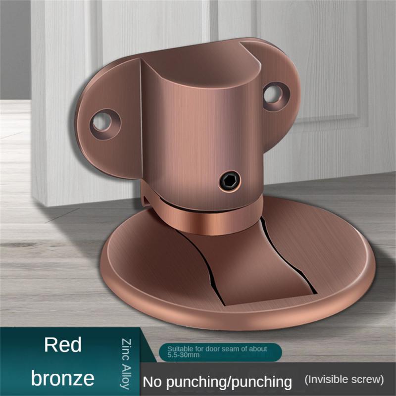 Adjustable Stainless Steel Door Stop Punch-free Strong Magnetic Anti-collision Door Stopper Invisible Bathroom Floor Door Stop