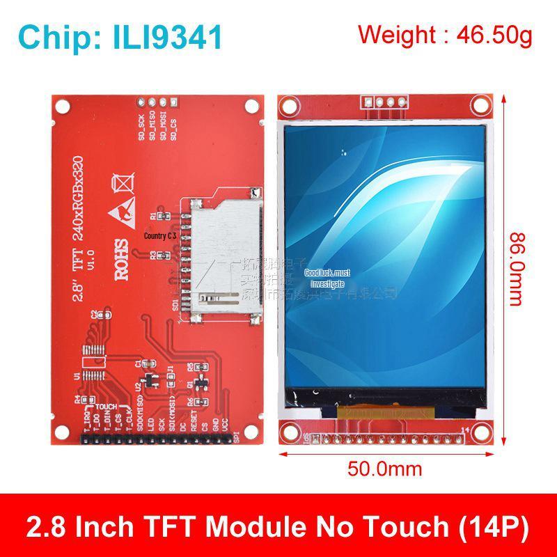 2.8" TFT LCD Display Module, 240x320 Full Color, ST7789/ILI9341 Driver, SPI.