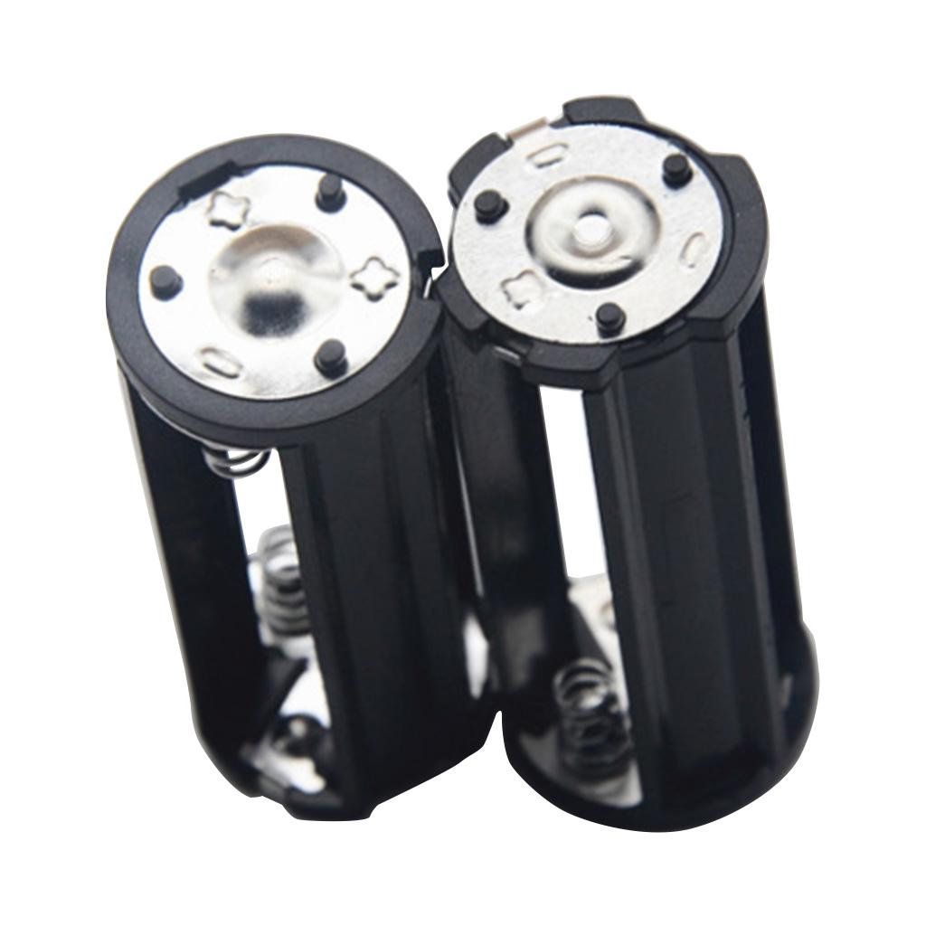 Taschenlampen-Lampen-Adaptergehäuse-Konverter, 2 Stück Batteriehalter, schwarz, zylindrisch, AAA-Kunststoff, Batteriehalter, Adaptergehäuse