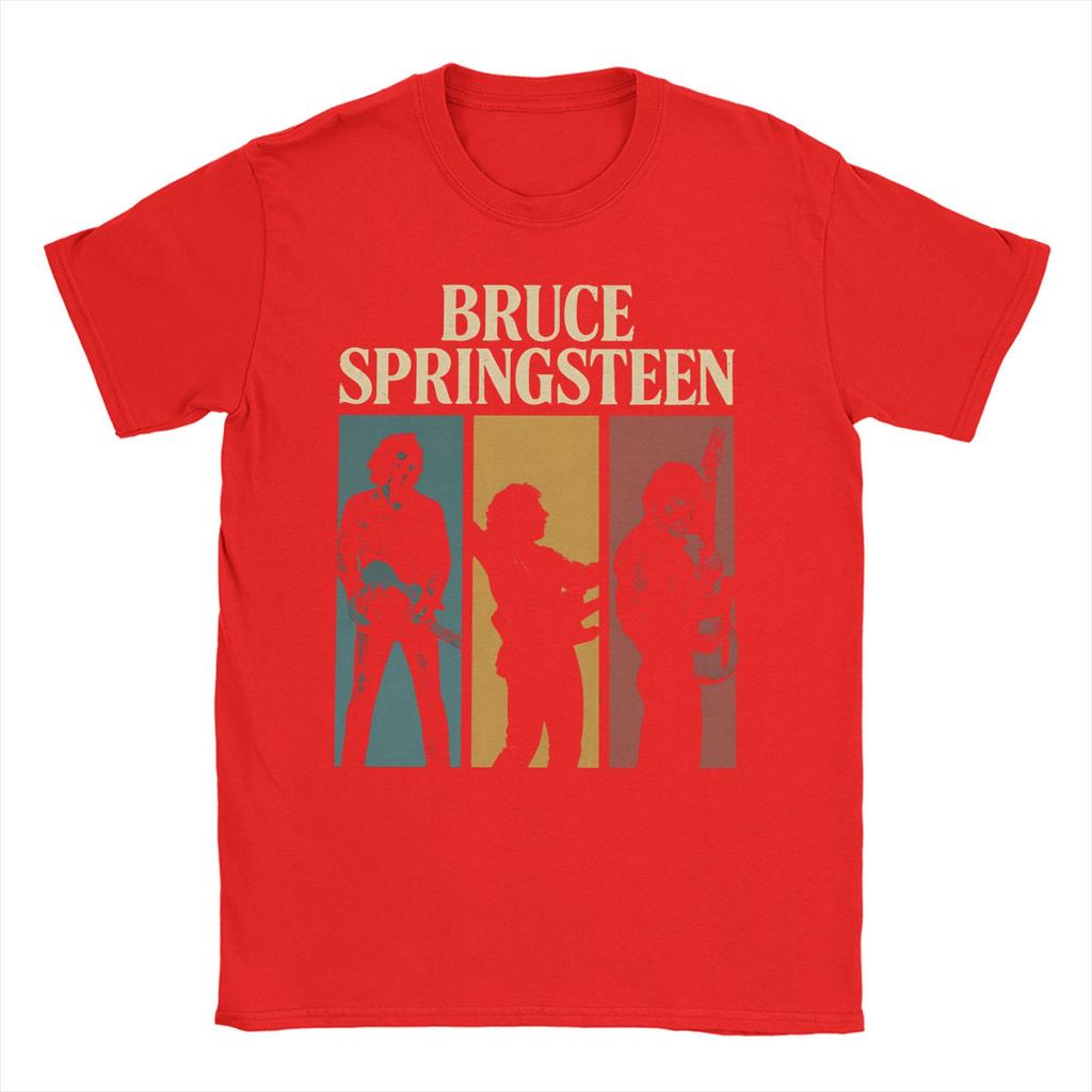Men Bruce Springsteens T Shirts  100% Cotton Clothing Vintage Short Sleeve Round Neck Tees 4XL 5XL 6XL T-Shirts